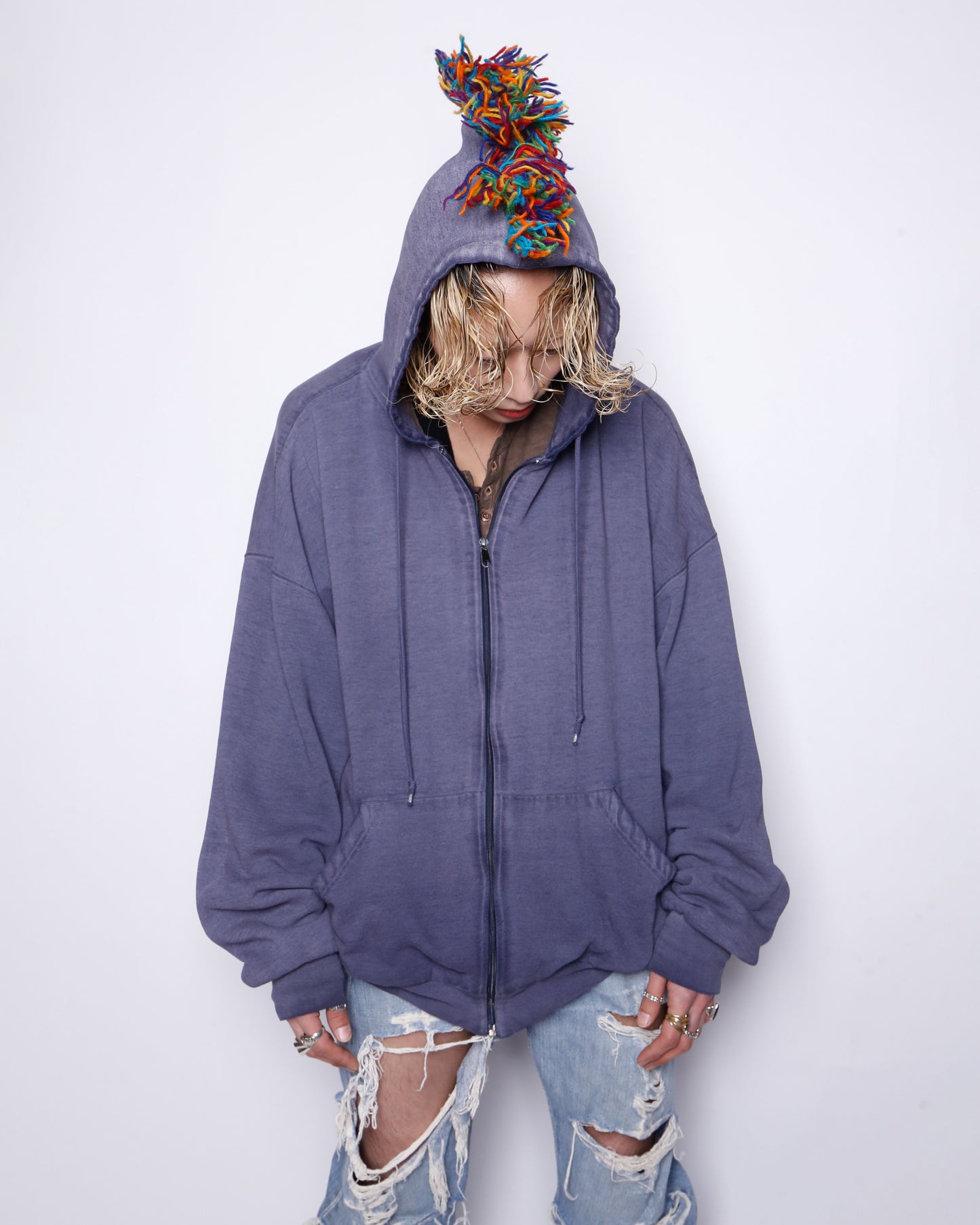*one-off faded mohawk hoodie, with thermal liner
