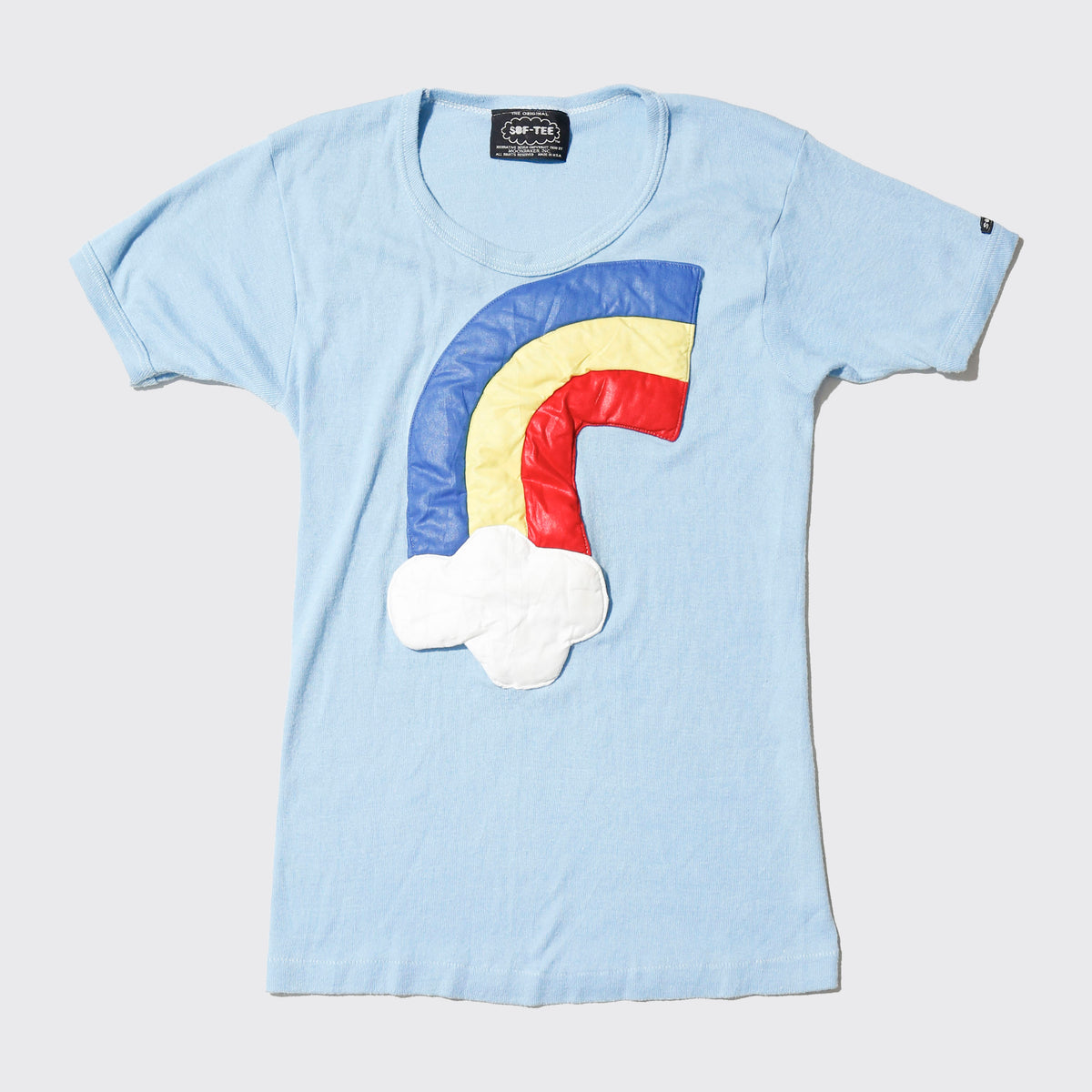 vintage 80's rainbow applique kids t-shirt