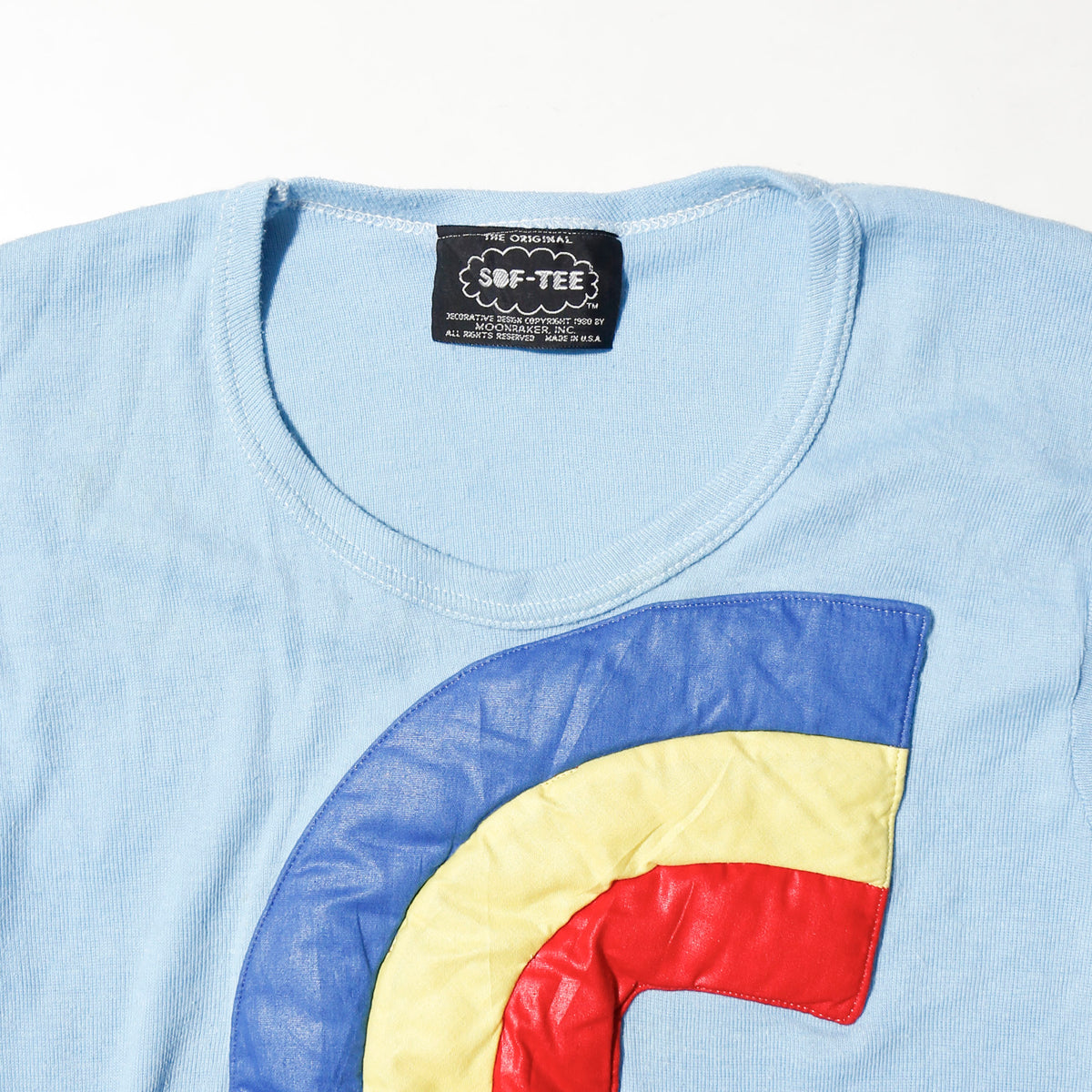 vintage 80's rainbow applique kids t-shirt