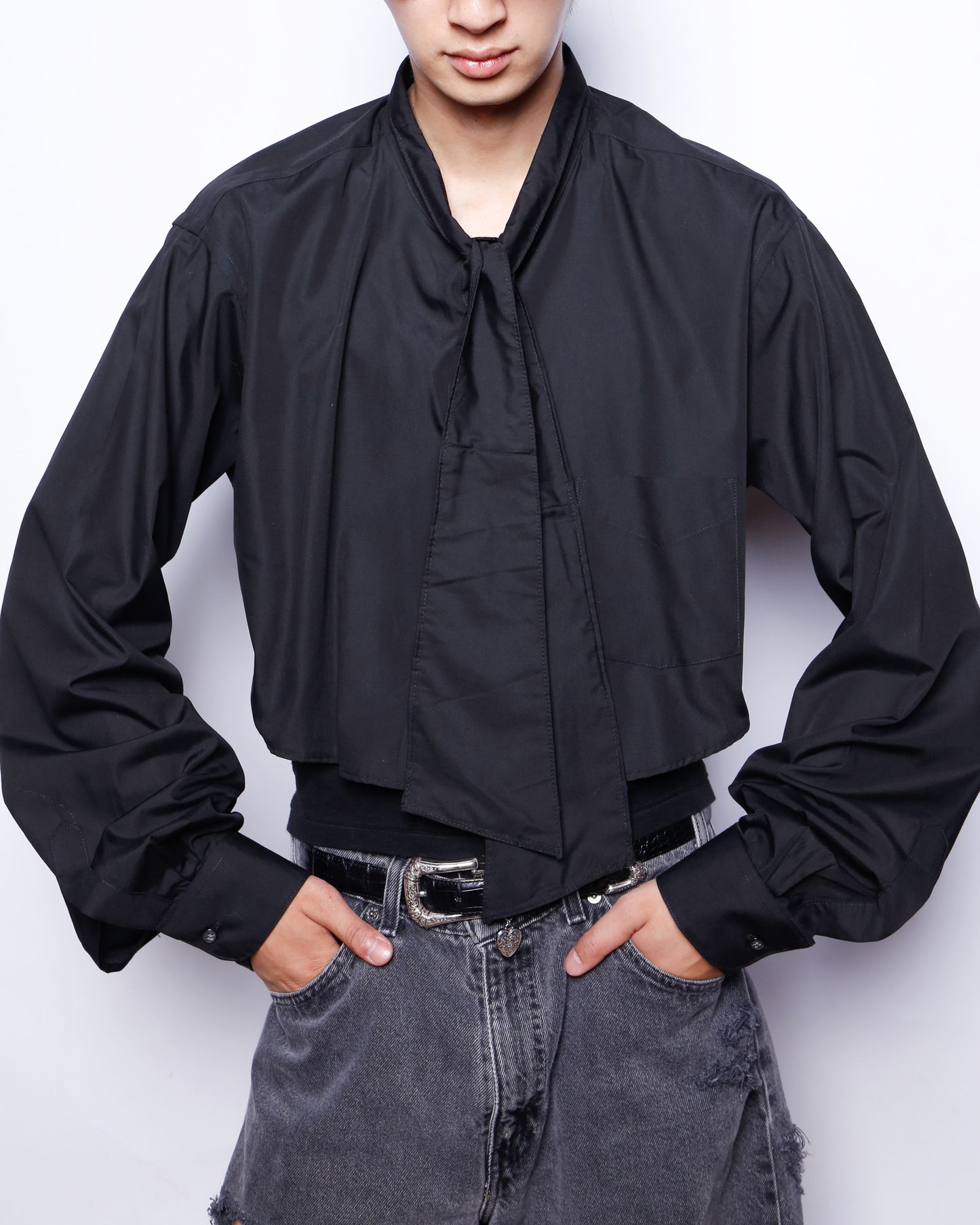 remake cropped bowtie shirt