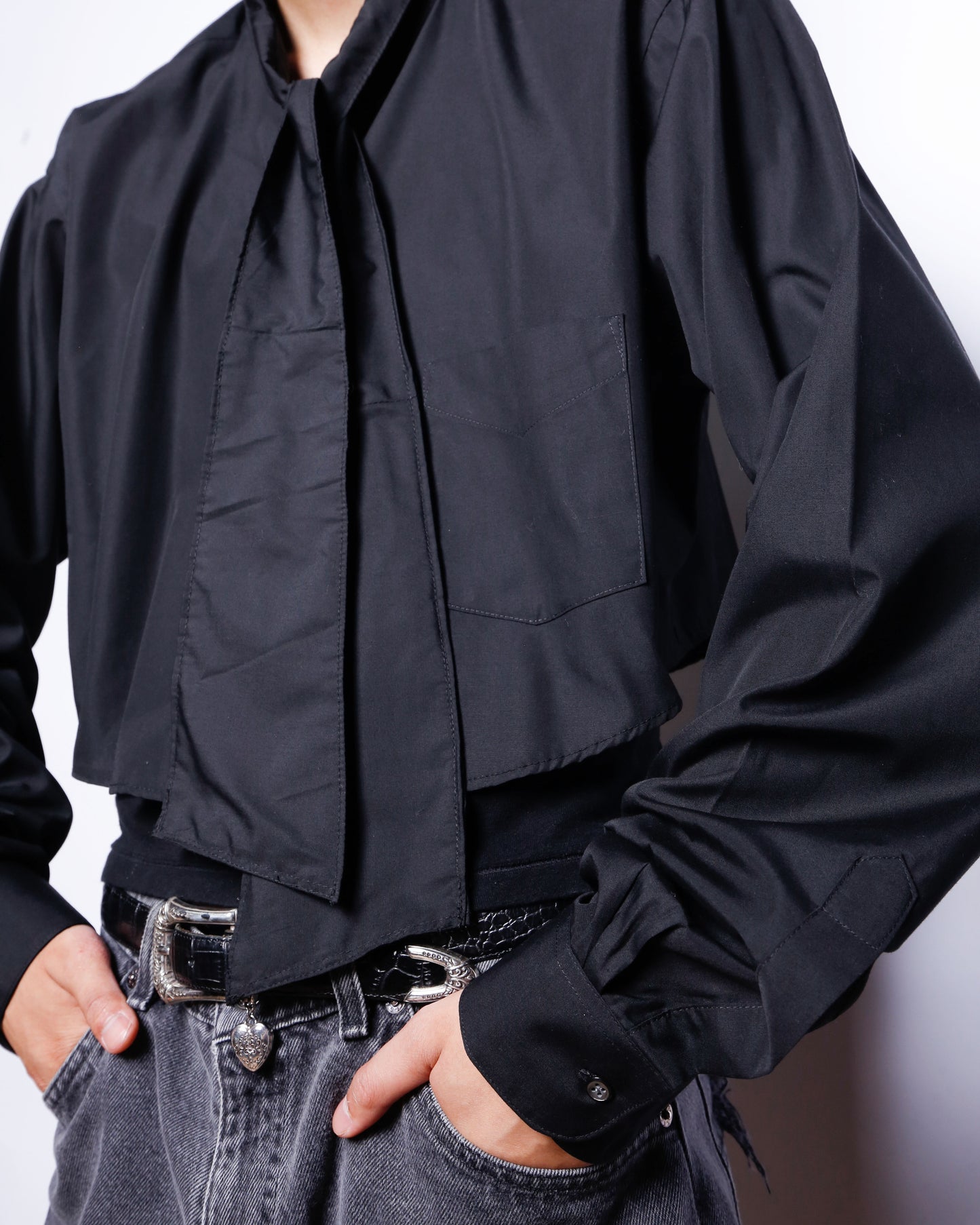 remake cropped bowtie shirt