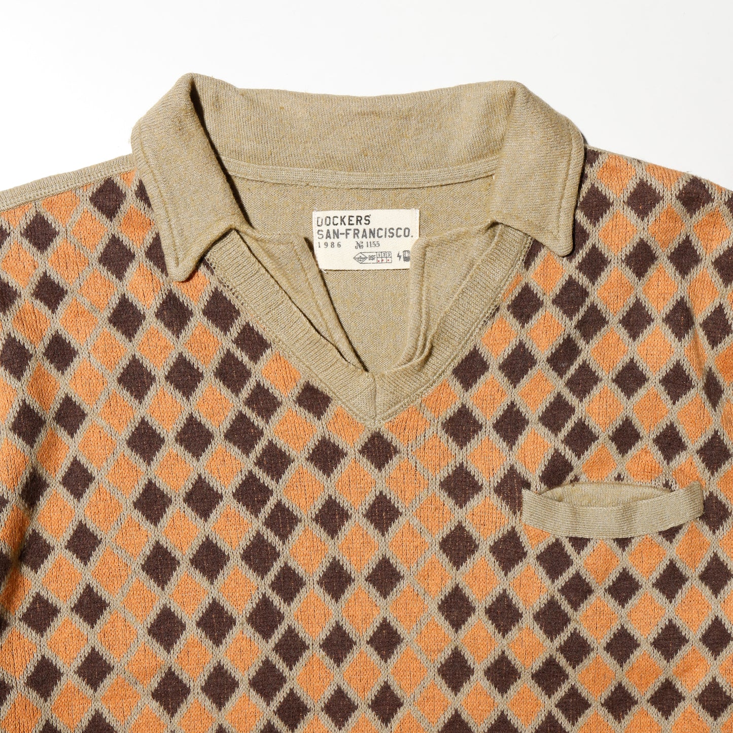 vintage 80's dockers argyle polo sweater