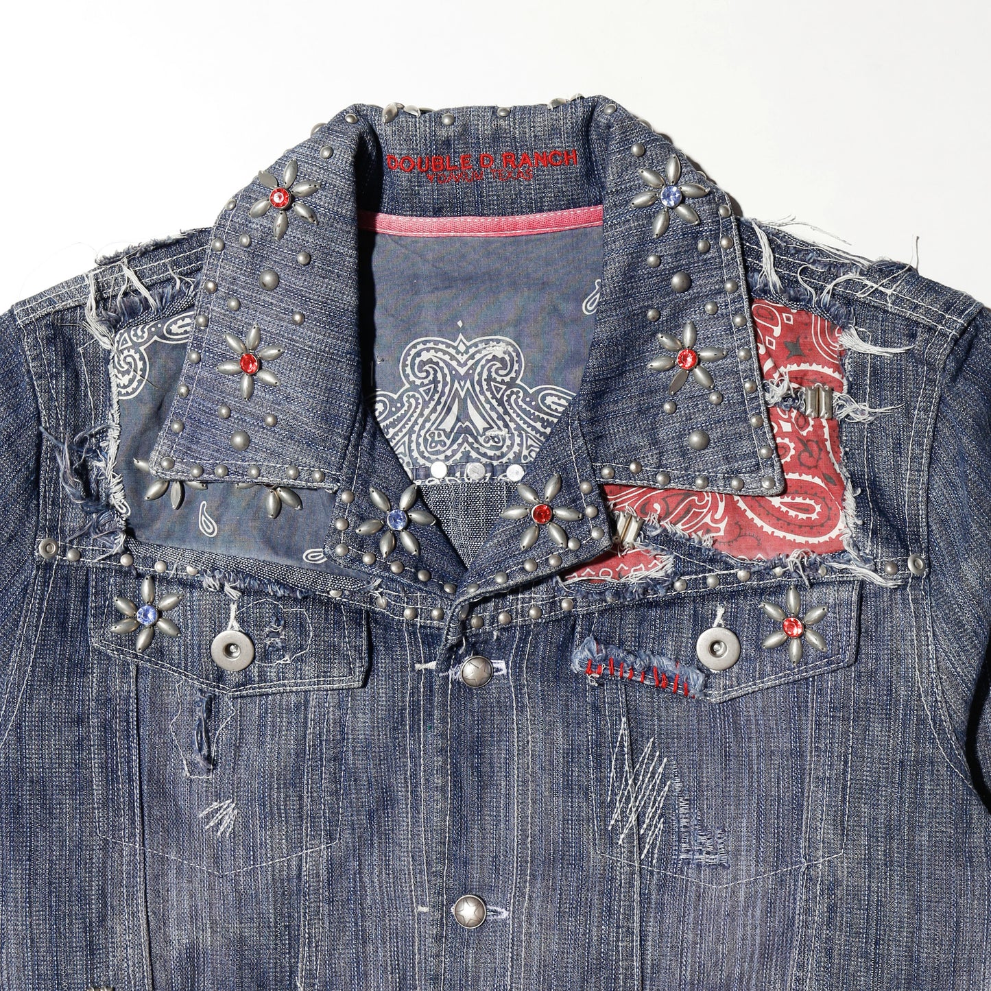 vintage repaired/studs craft trucker jacket