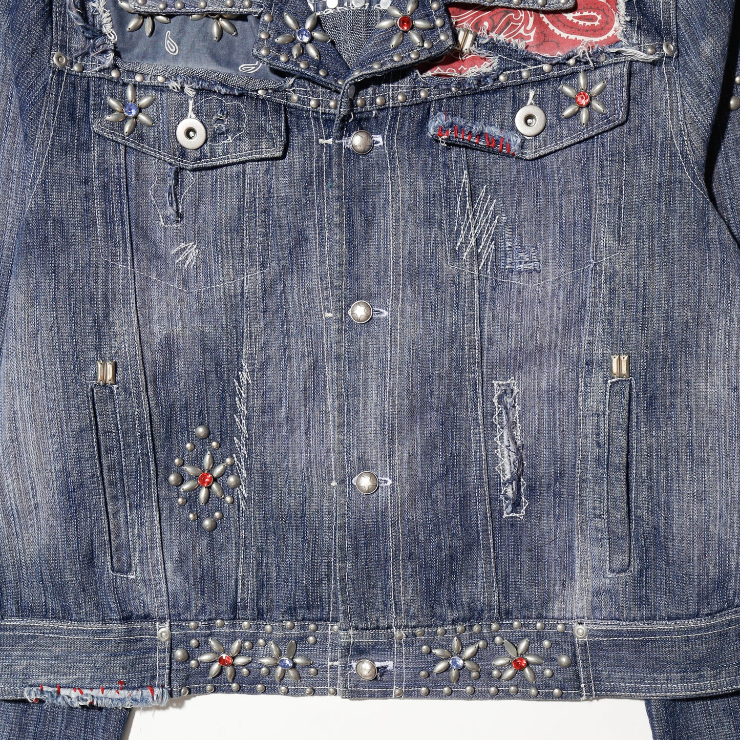 vintage repaired/studs craft trucker jacket