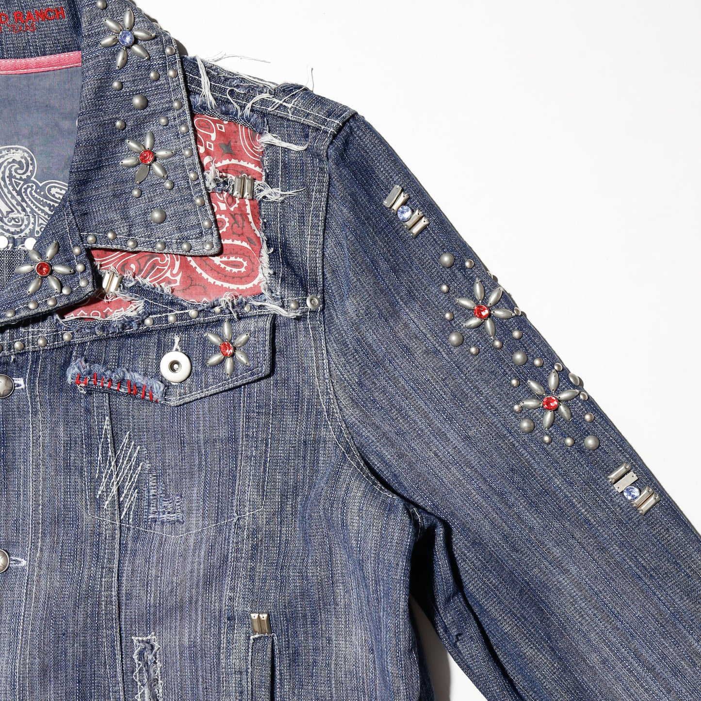 vintage repaired/studs craft trucker jacket