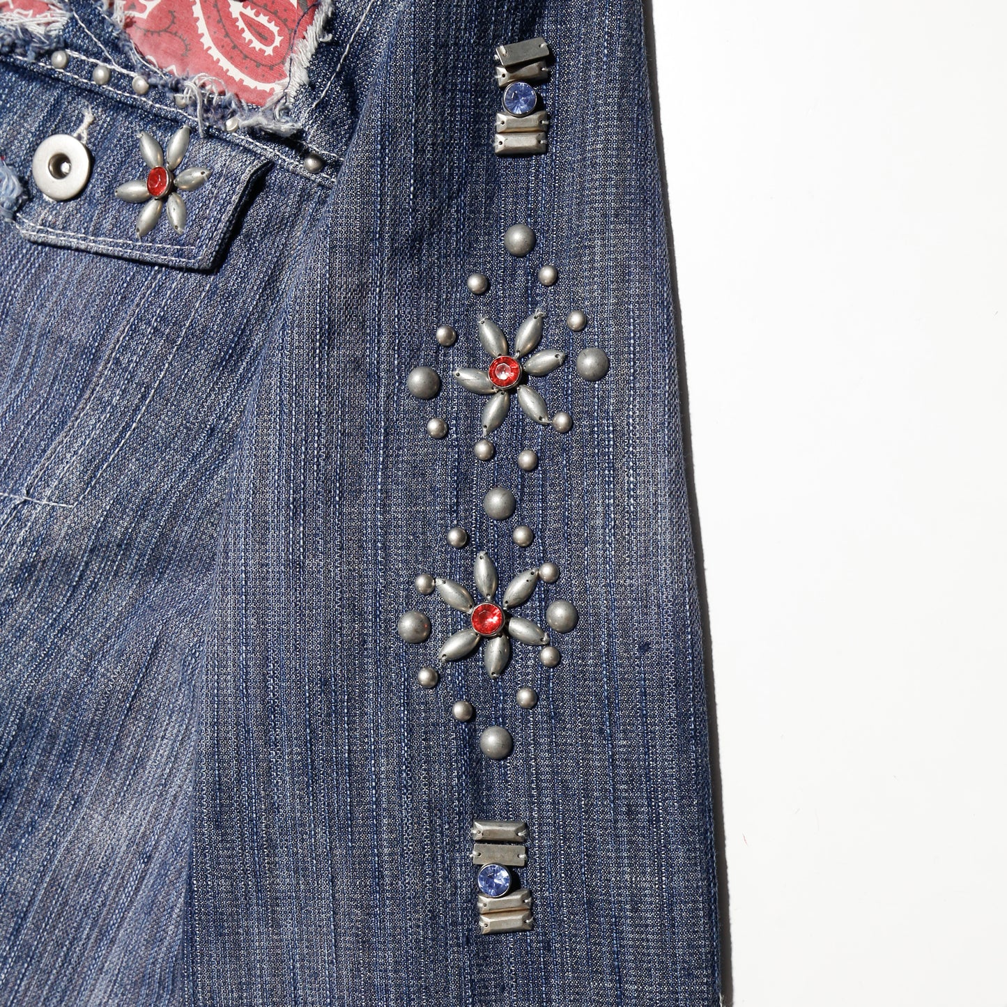 vintage repaired/studs craft trucker jacket