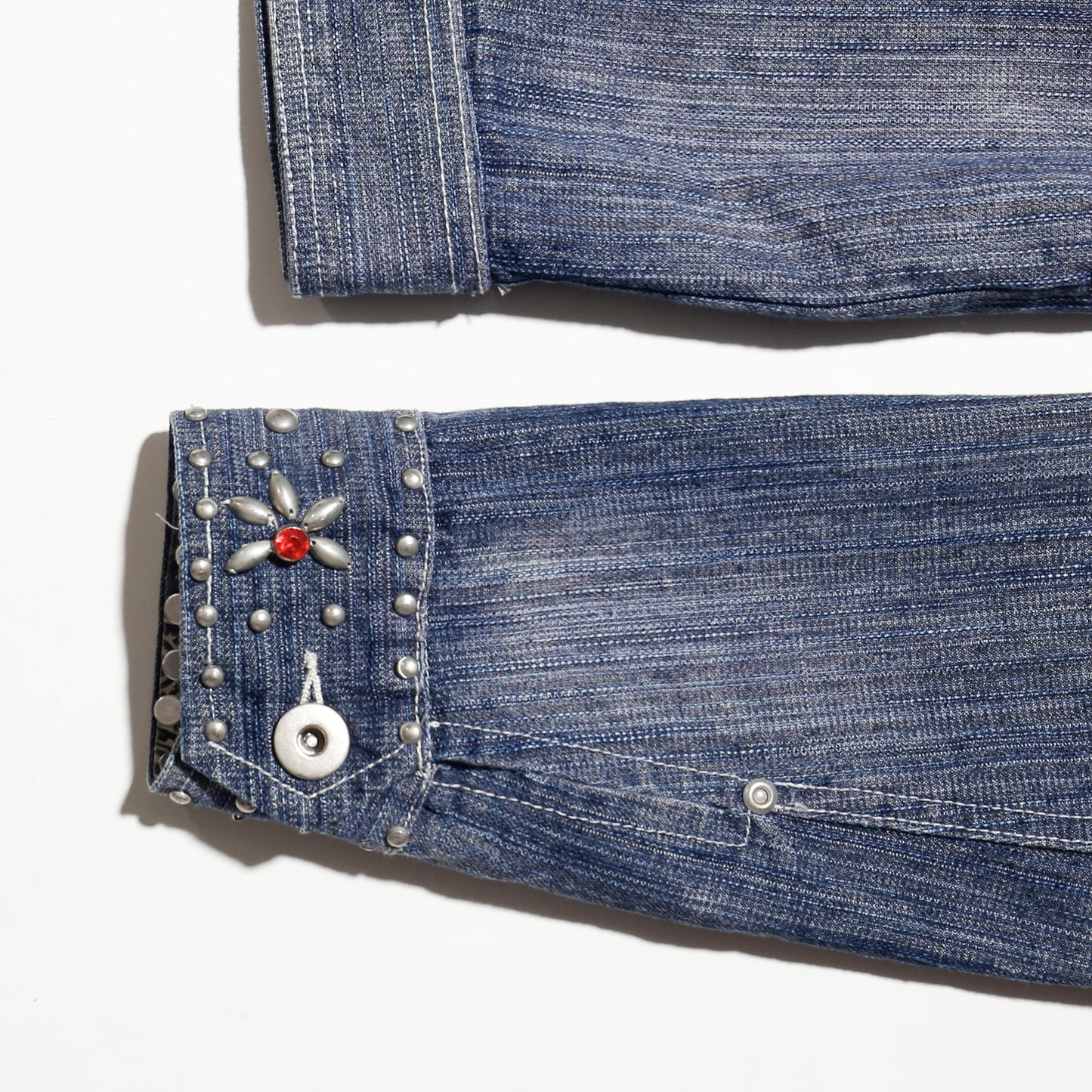 vintage repaired/studs craft trucker jacket