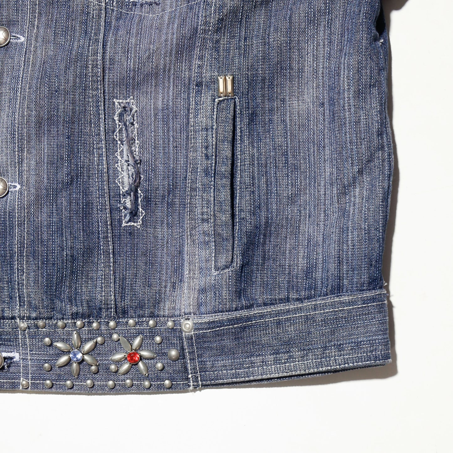 vintage repaired/studs craft trucker jacket