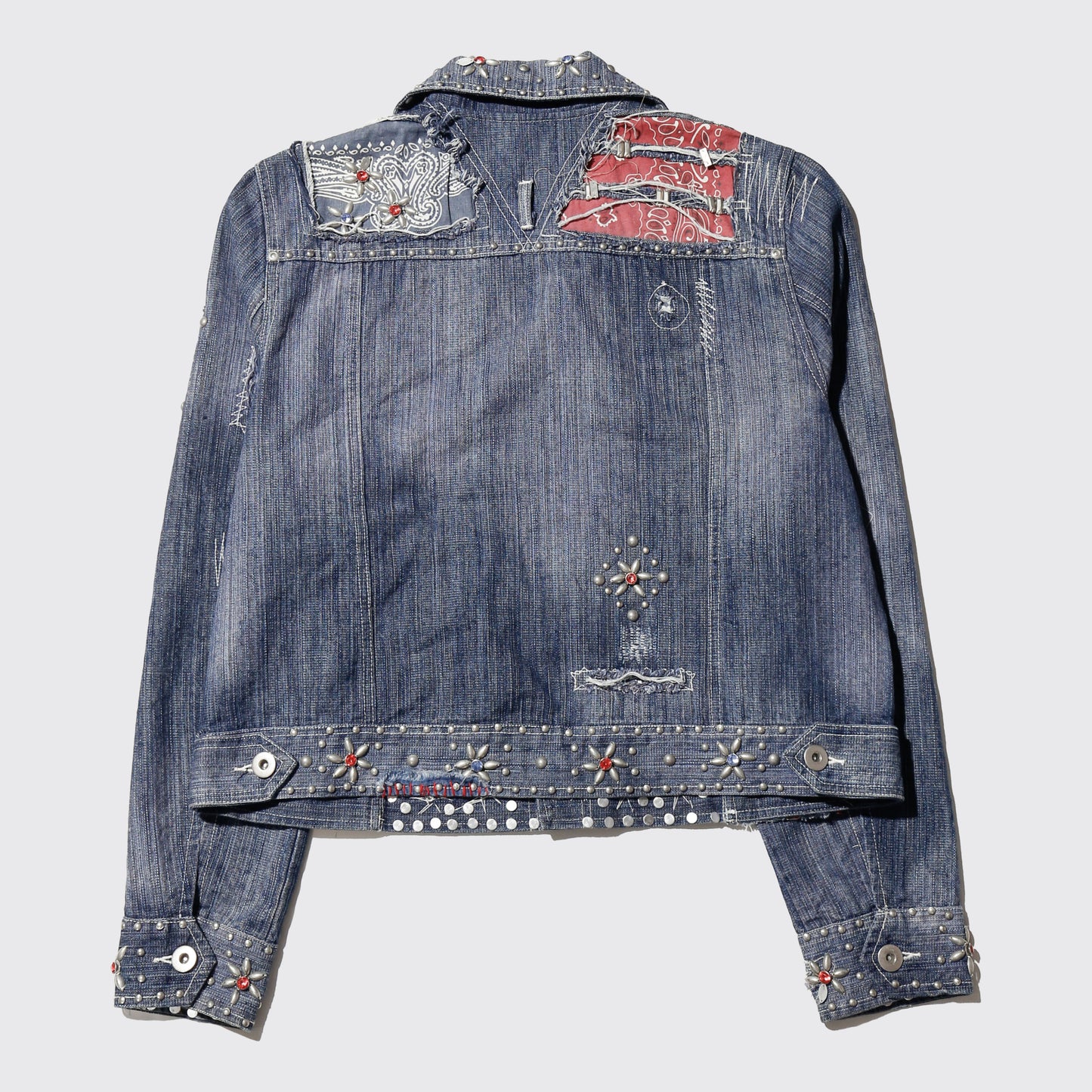 vintage repaired/studs craft trucker jacket