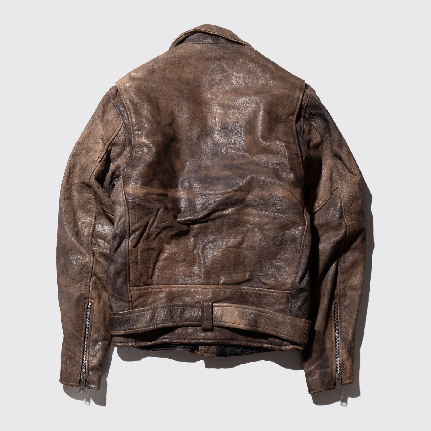 vintage harley davidson faded leather riders jacket