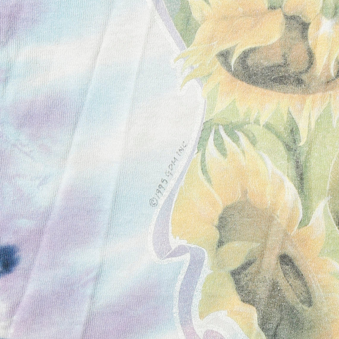 vintage 1995's Grateful Dead sunflower t-shirt, body-liquid blue