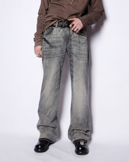 vintage faded low rise flare jeans
