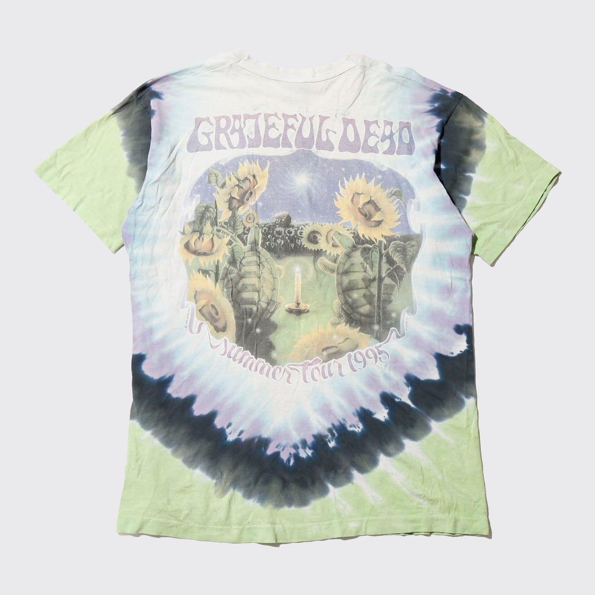 vintage 1995's Grateful Dead sunflower t-shirt, body-liquid blue