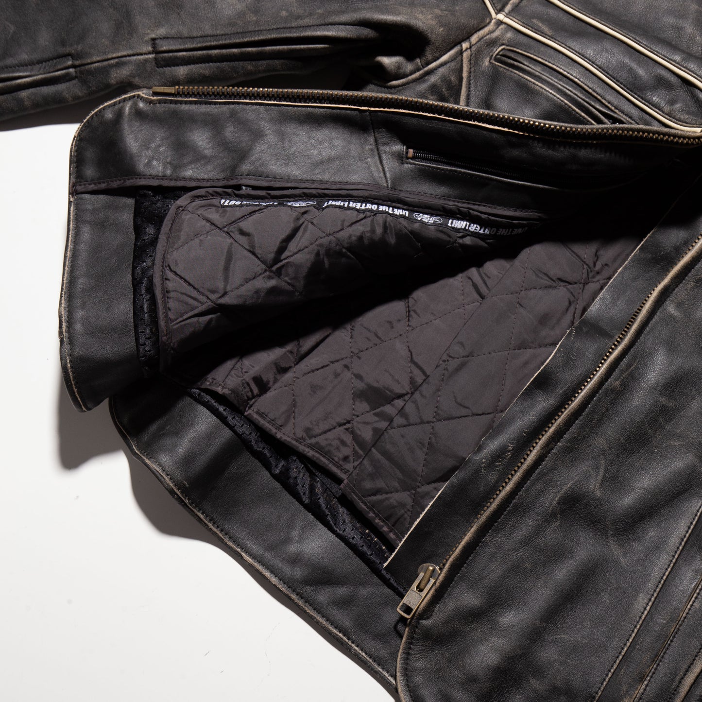 vintage rocket faded motocross leather jacket