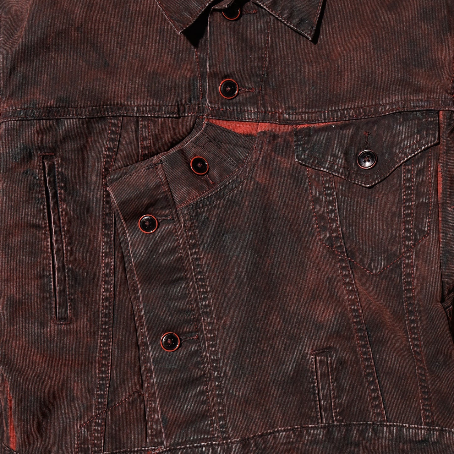 *one-off acid unbalance trucker jacket