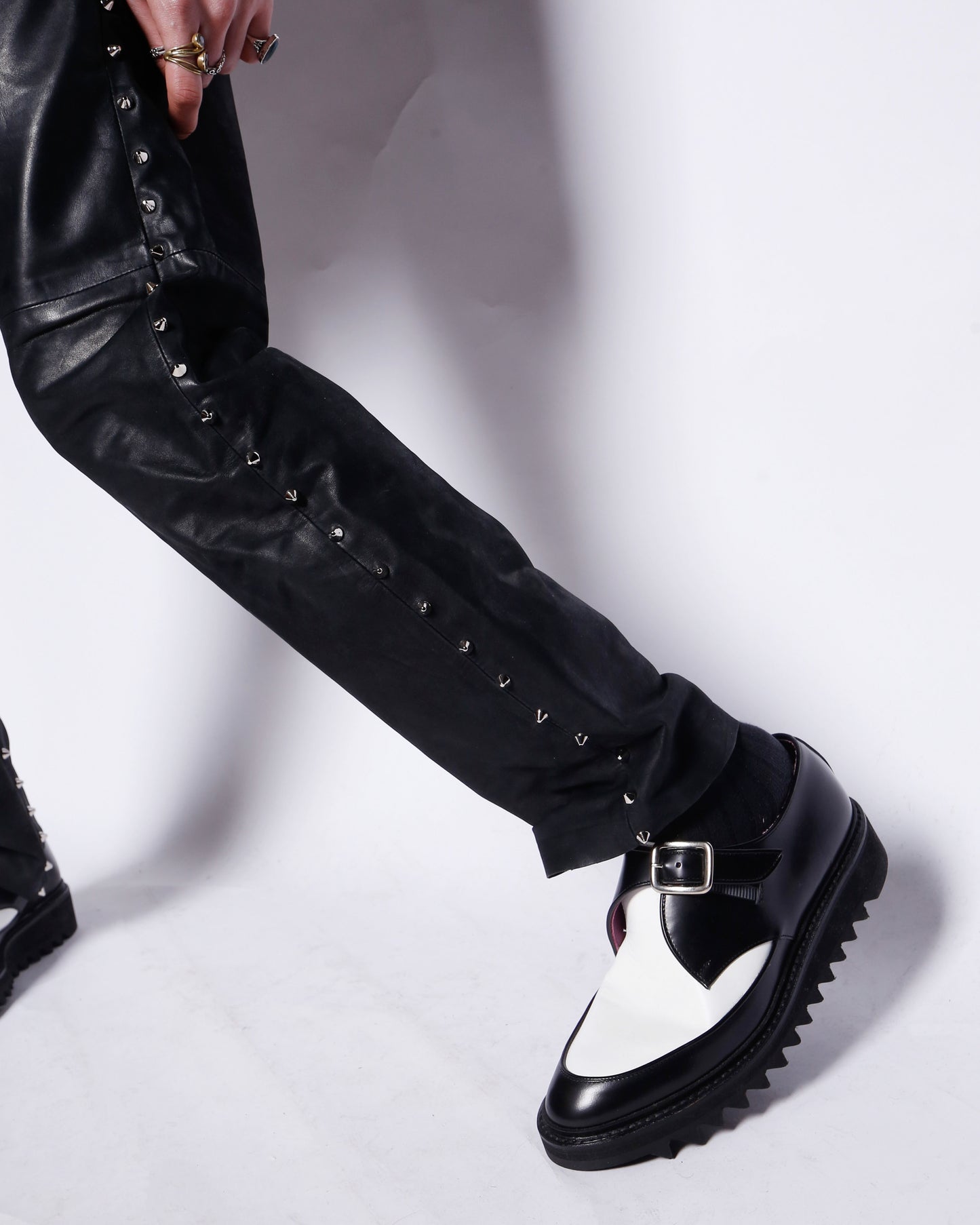 vintage 90's A.P.C side studs leather trousers
