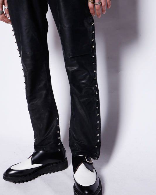 vintage 90's A.P.C side studs leather trousers