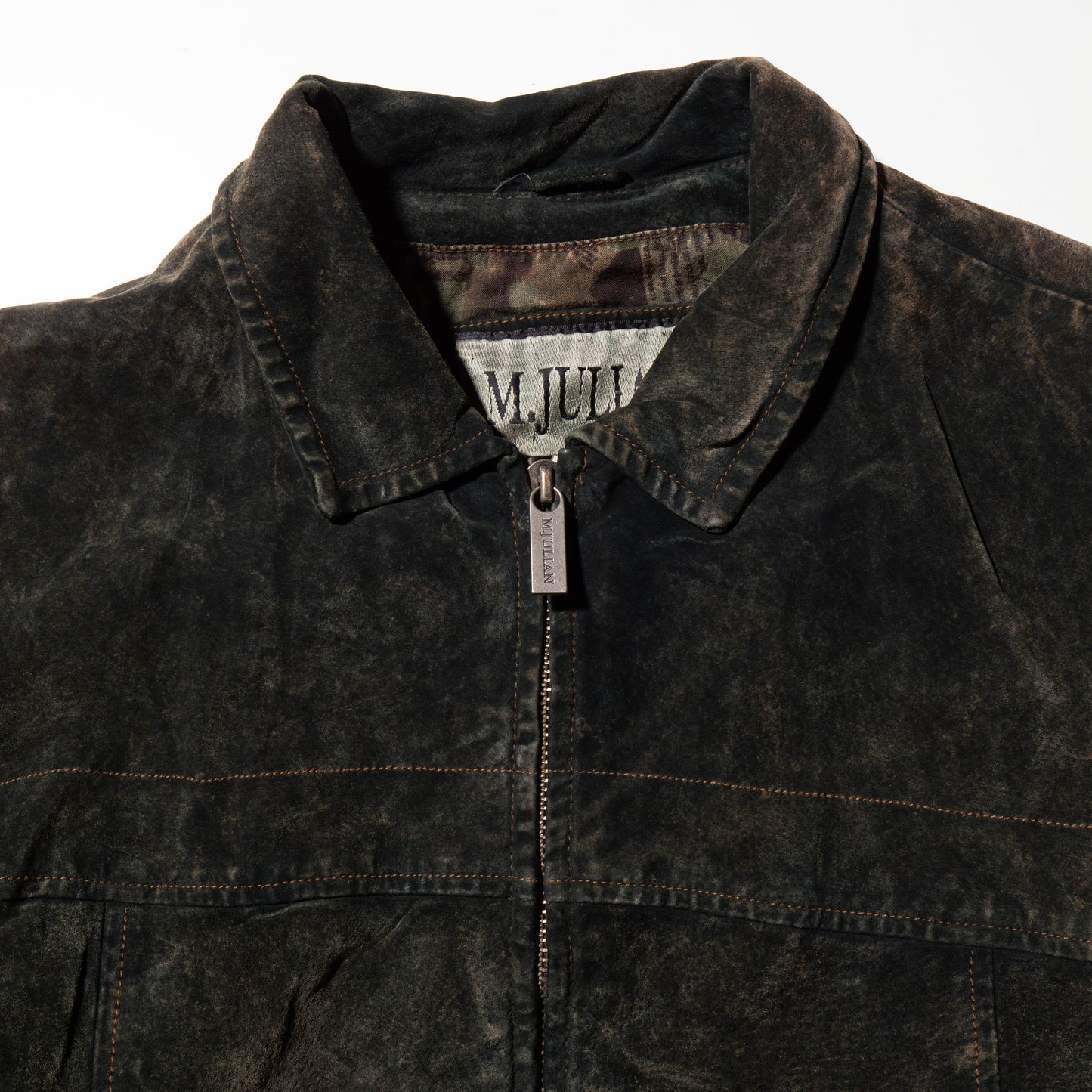 vintage faded suede leather jacket