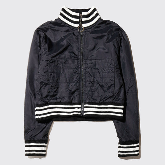 vintage handcuffs cropped border nylon jacket