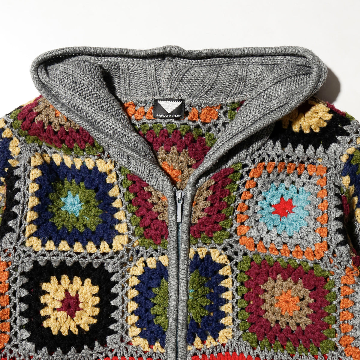 vintage crochet knit hoodie