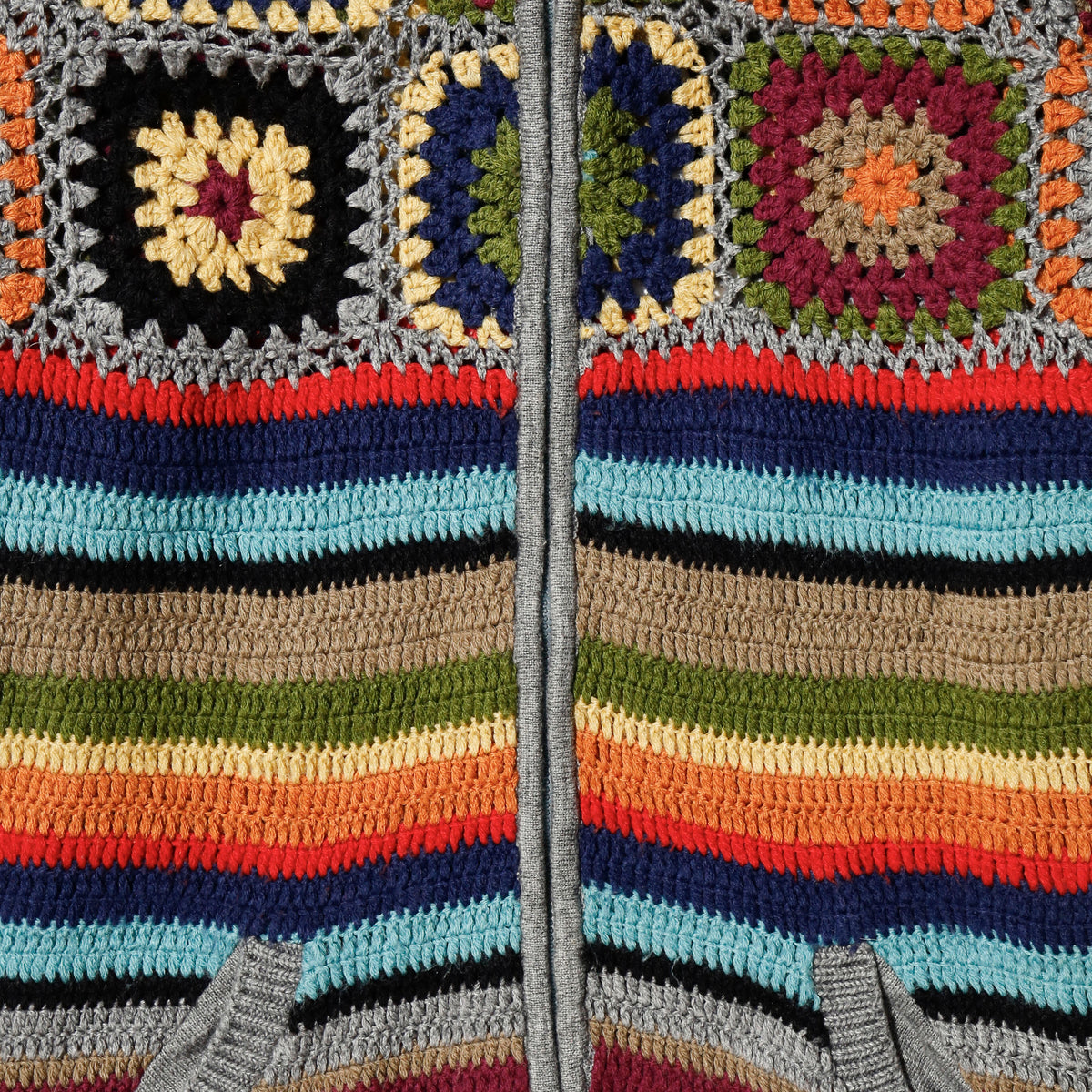 vintage crochet knit hoodie
