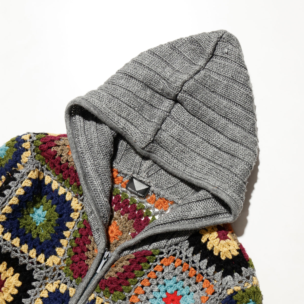 vintage crochet knit hoodie