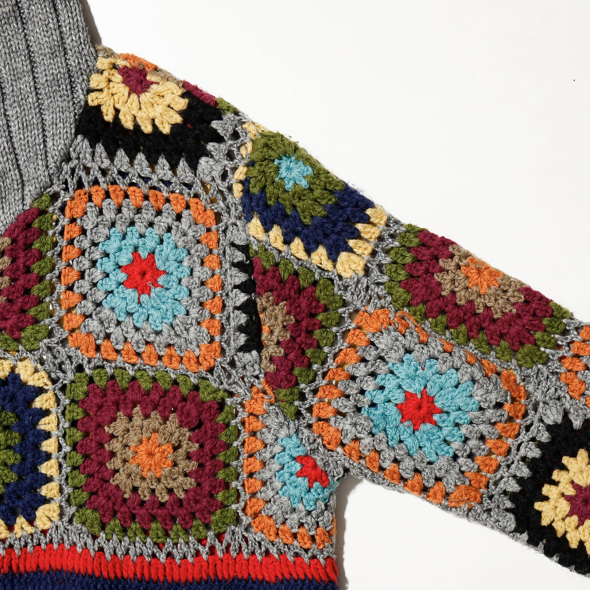 vintage crochet knit hoodie
