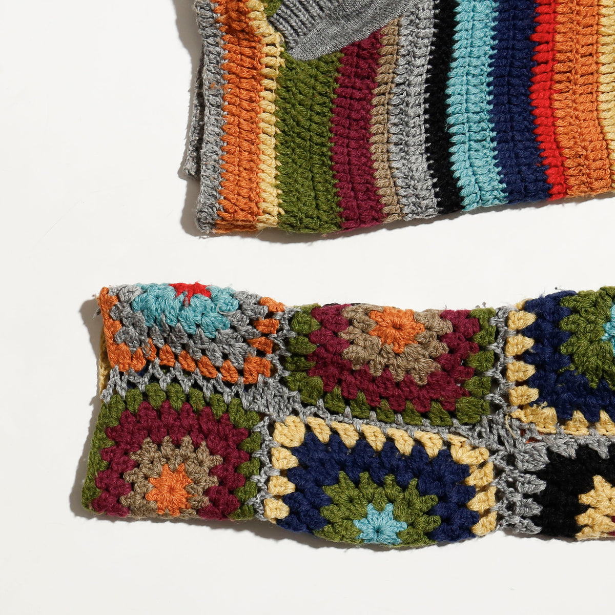 vintage crochet knit hoodie