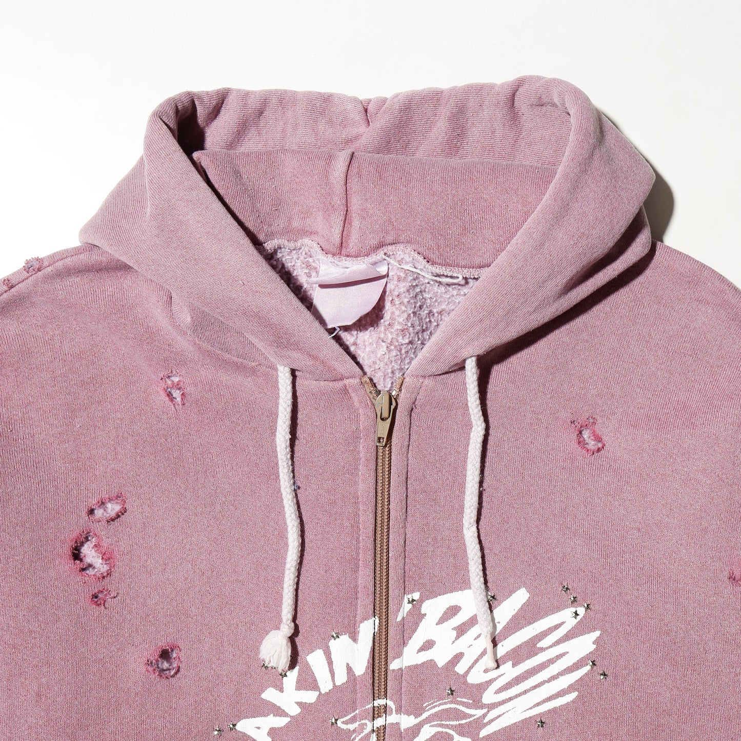 *one-off "making bacon" hand screen broken hoodie