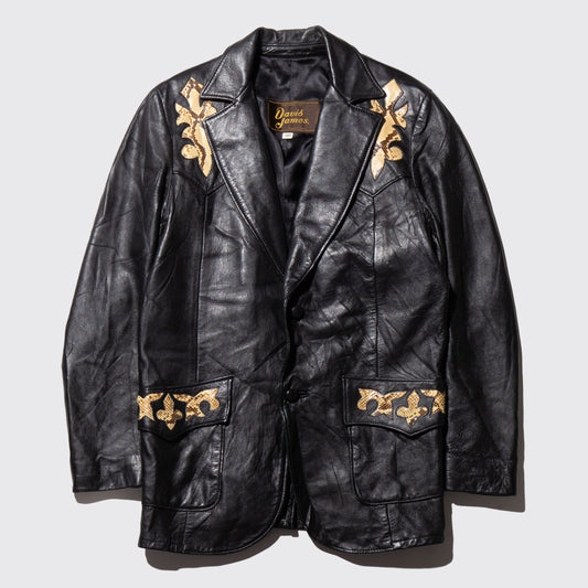 vintage western leather tailored jacket
