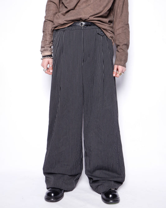 vintage tucked stripe wide slacks