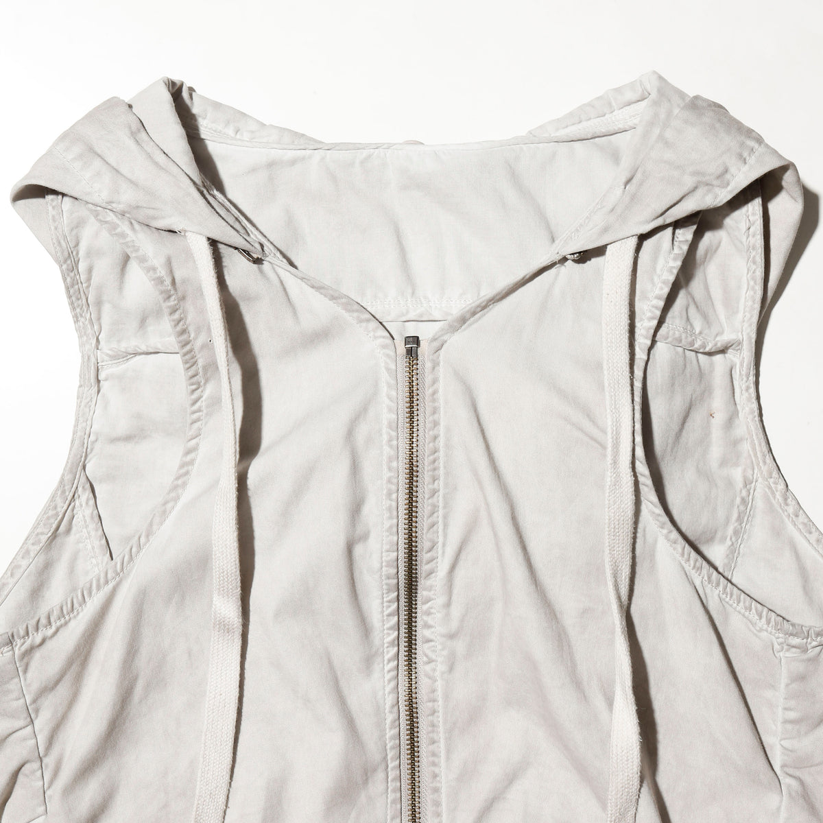 vintage distressed cotton hooded vest