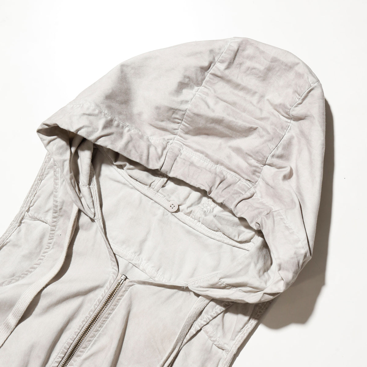 vintage distressed cotton hooded vest