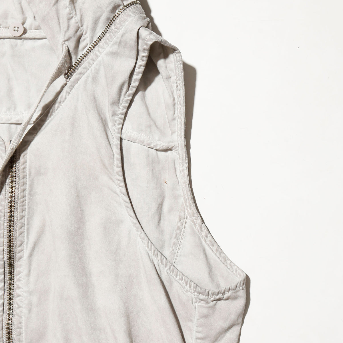 vintage distressed cotton hooded vest