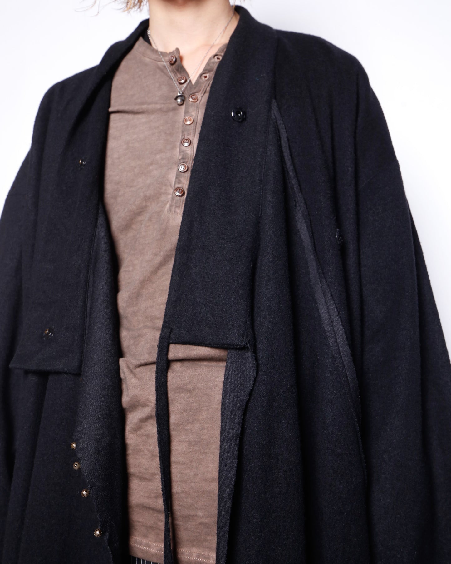 vintage monk felt robe coat
