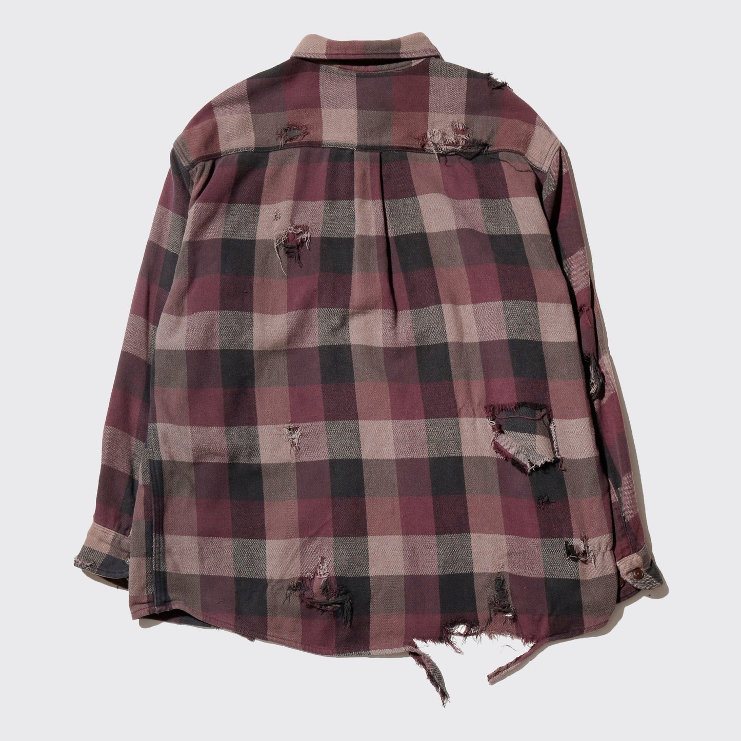 *one-off broken flannel check shirt, with copper badge