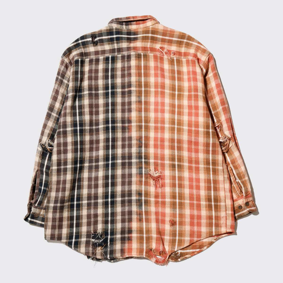 *one-off broken 2tone flannel check shirt, with copper badge