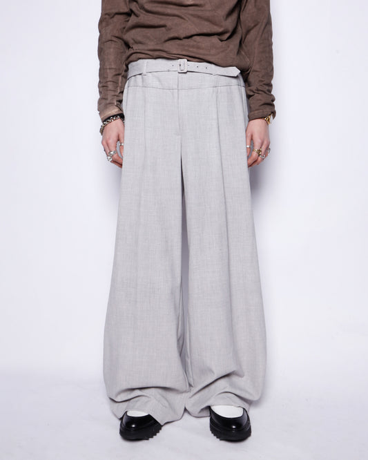 vintage belted wide slacks