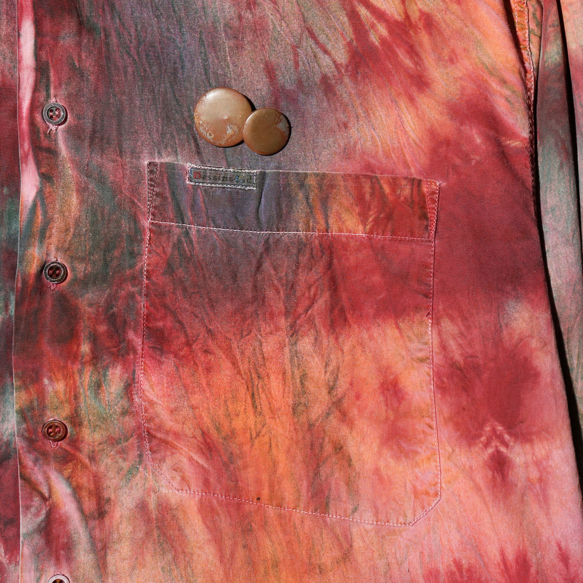 vintage volcano loose shirt, with copper badge