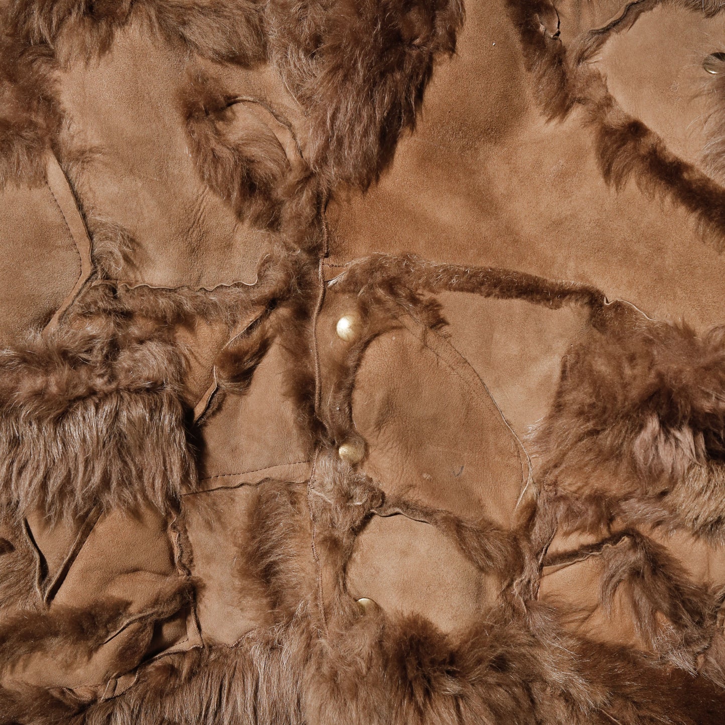 vintage distressed shearling mouton jacket, detachable sleeve