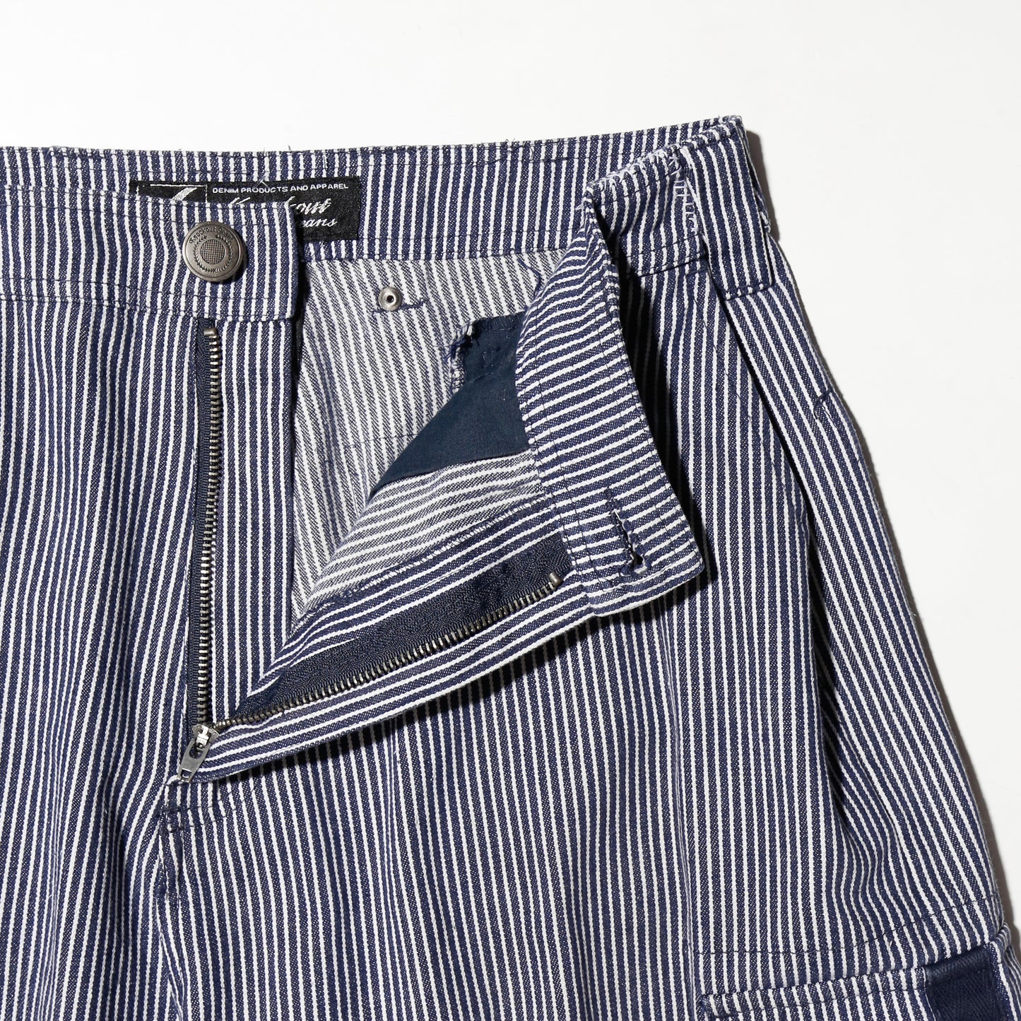 vintage knockout hickory stripe cargo shorts