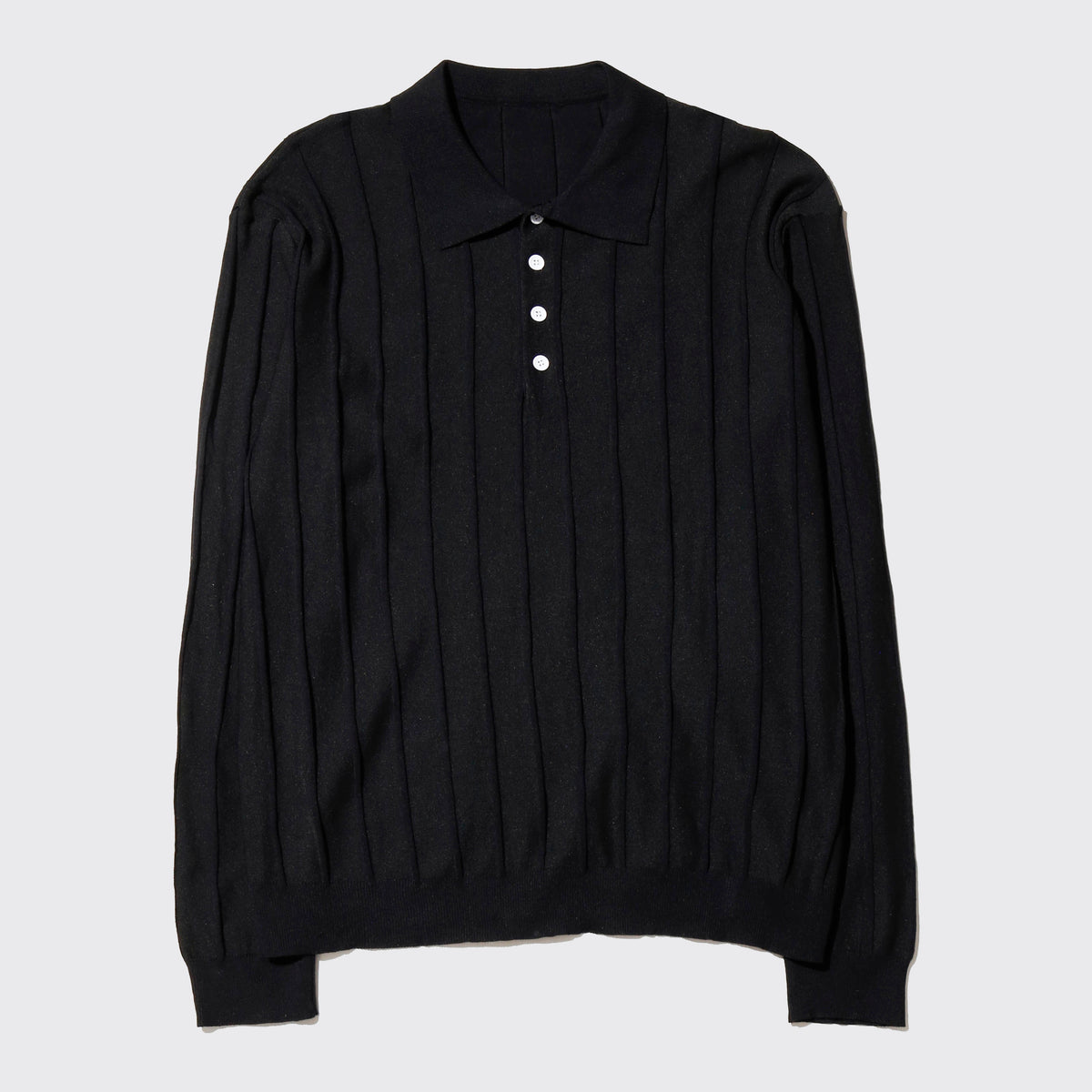 vintage textured knit polo shirt