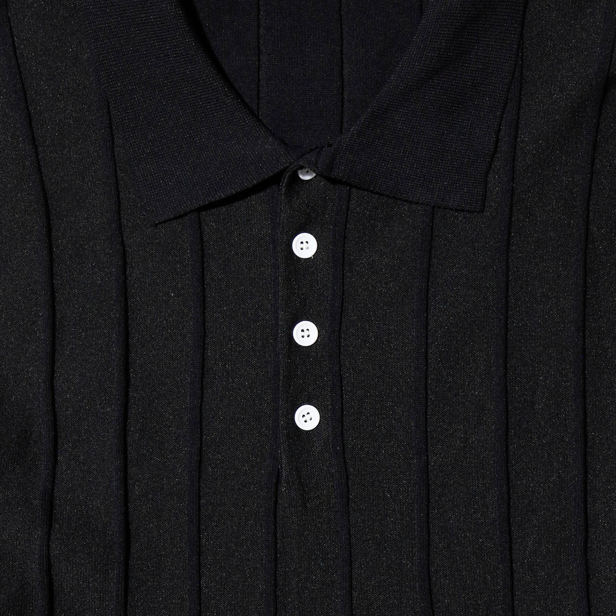 vintage textured knit polo shirt