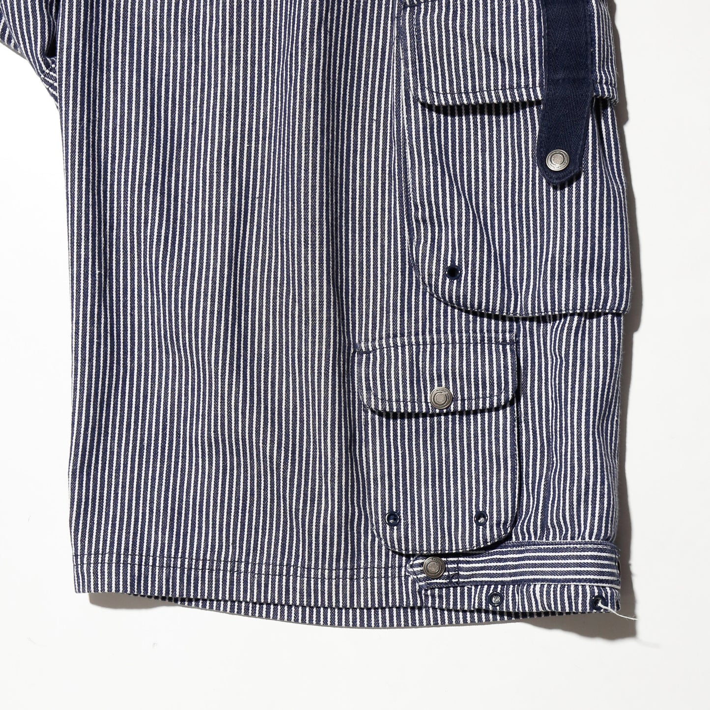 vintage knockout hickory stripe cargo shorts
