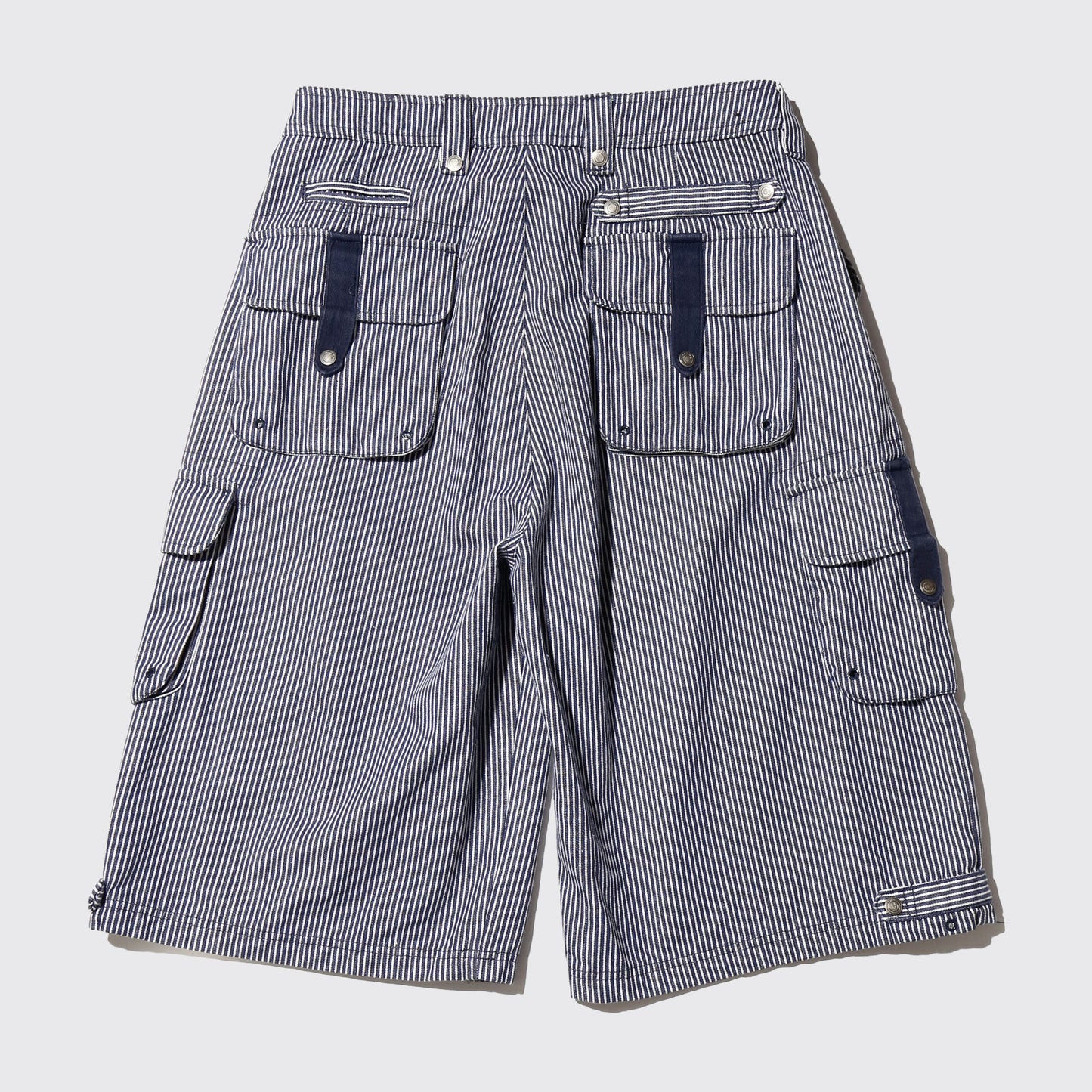 vintage knockout hickory stripe cargo shorts