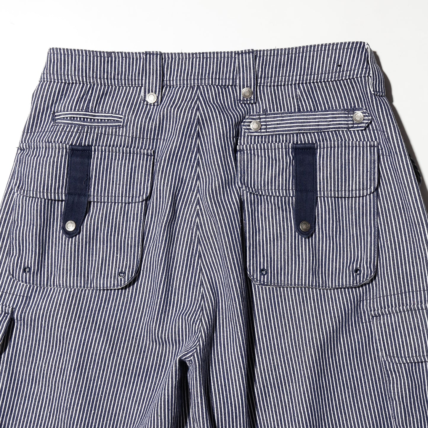 vintage knockout hickory stripe cargo shorts