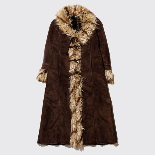 vintage folklore faux fur coat