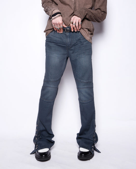 vintage open side slim flare jeans