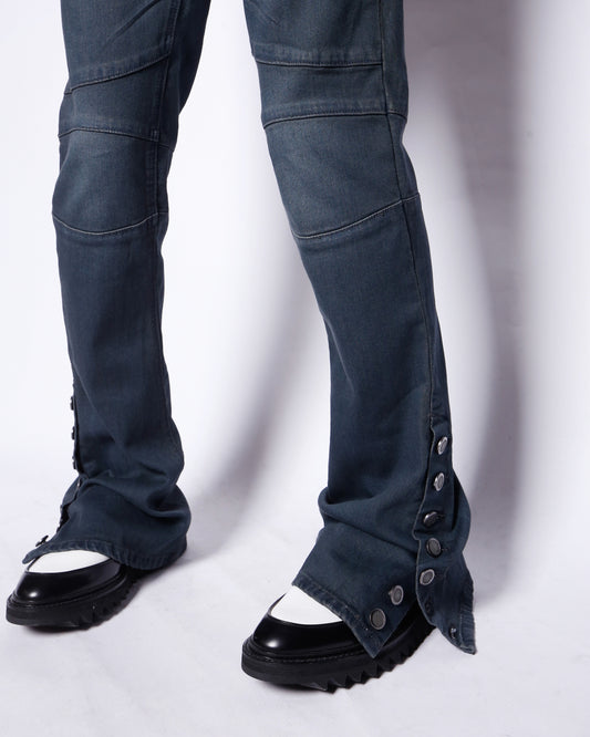 vintage open side slim flare jeans