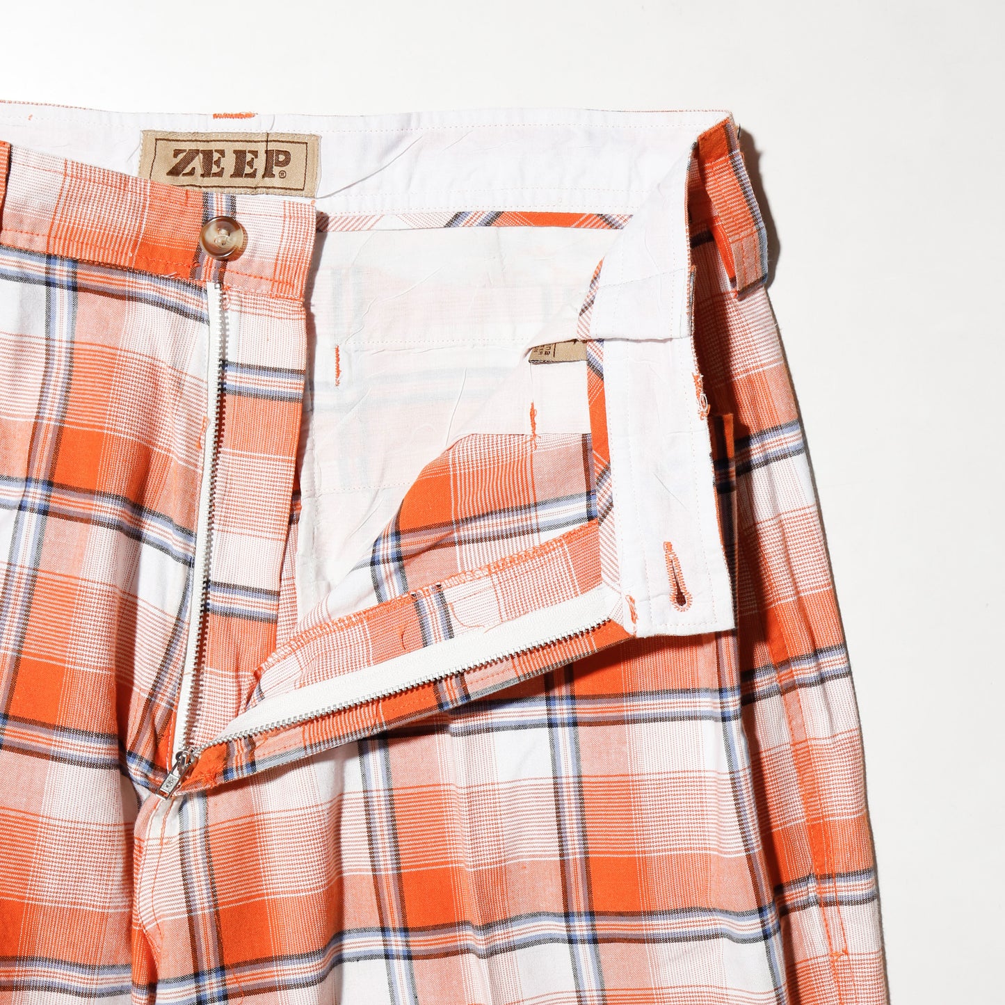 vintage check cotton wide shorts